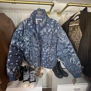 Levi's Navy Paisley Bomber Jacket